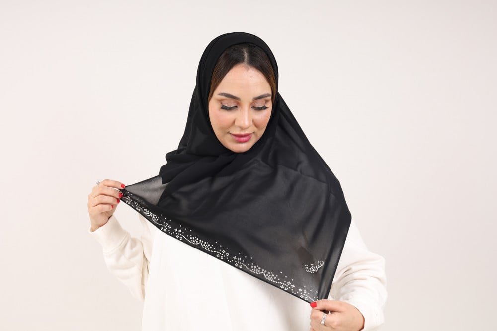 [252102] طرحة أمواج سوارفسكي