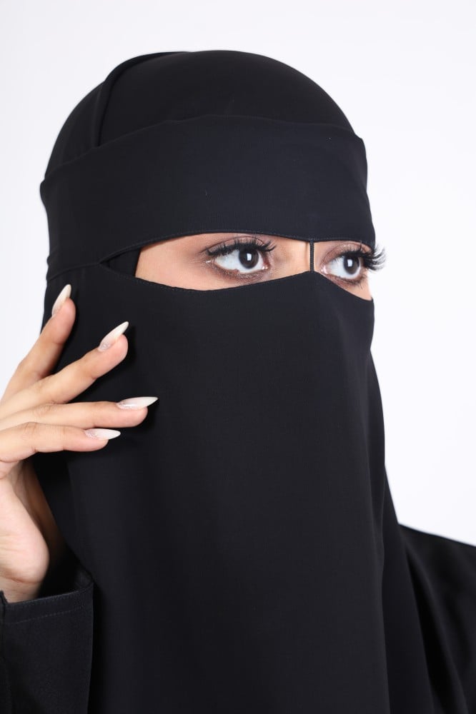 [463] نقاب مفتوح ربطة سادة