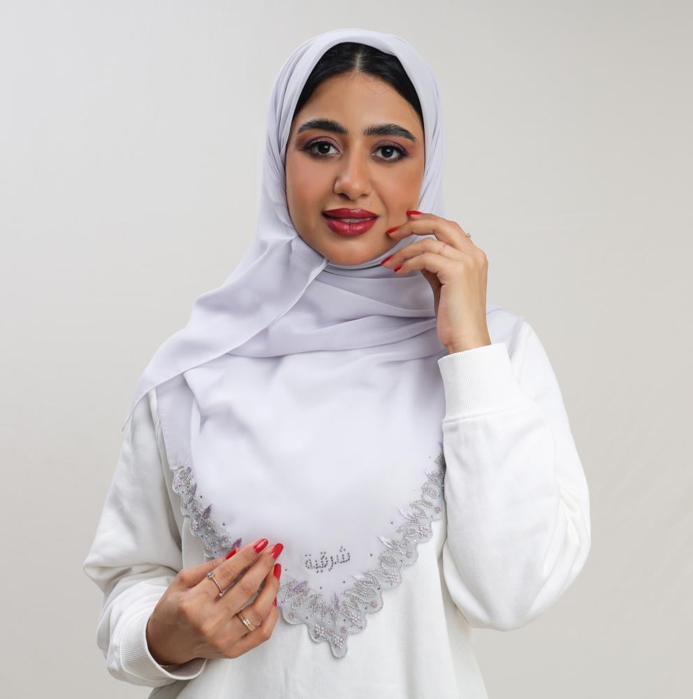 [33202] حجاب يدوي كرستال سوارفسكي وضحاء