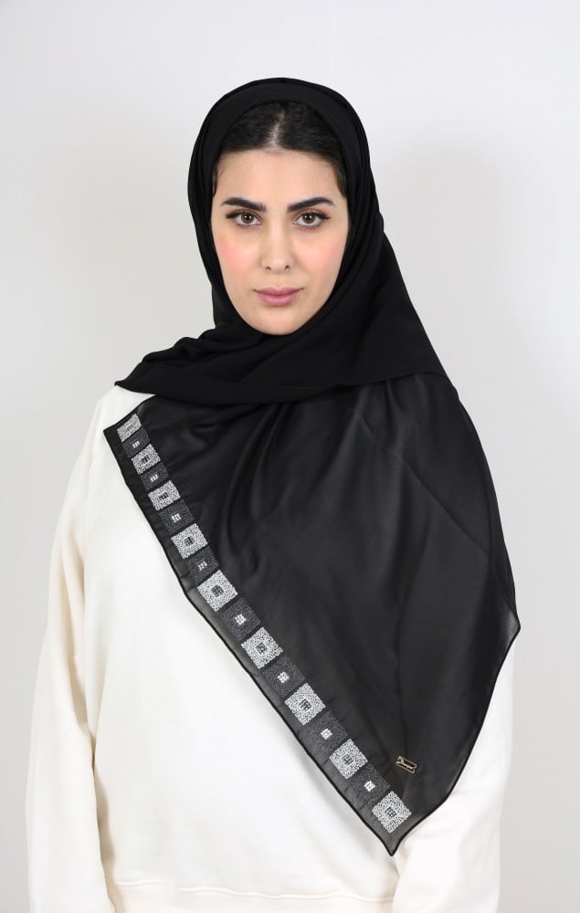 [231705] طرحة جودي تطريز يدوي مع كريستال سواروفسكي
